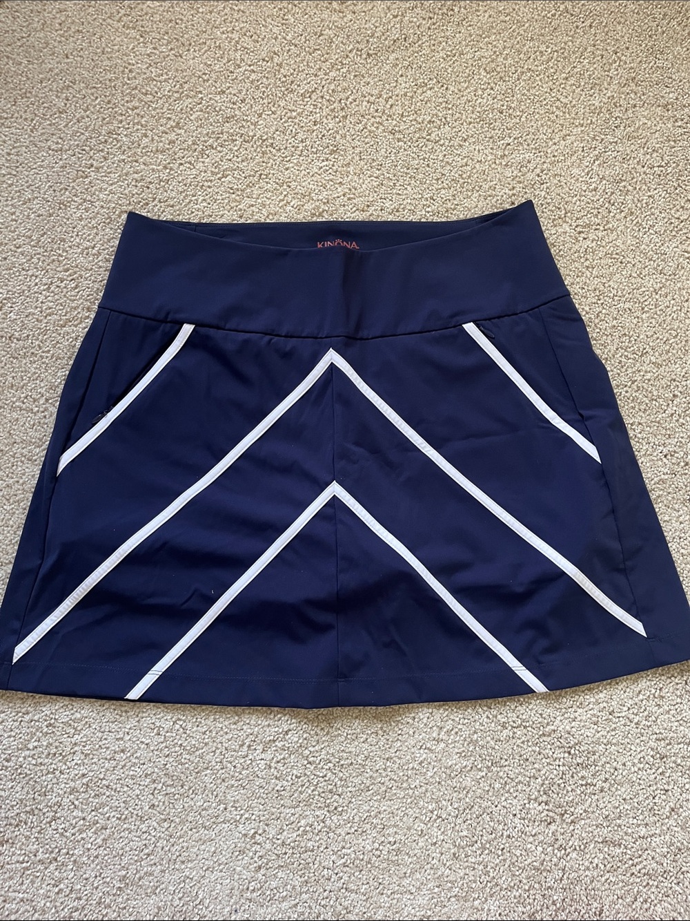 Kinona Navy Blue Athletic Skort with White Trim